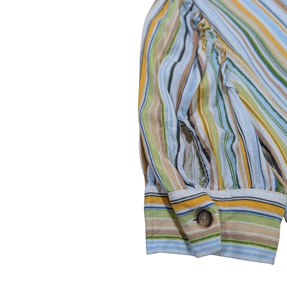 Lauren Conrad XL Colorful Vertical Stripe Top – Summer Festival Boho Chic Blouse - Picture 12 of 13